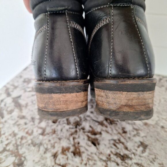 Taos lace up black leather‎ moto boots size 39 black - Picture 5 of 9